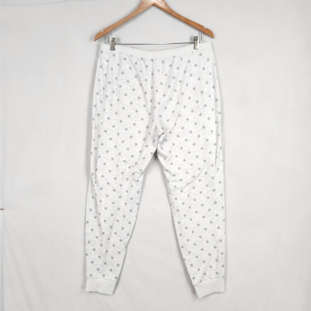 Lauren Conrad Dachshund Pajama Set Womens L Gray Snowflake Poly Knit Stretch - Picture 10 of 14